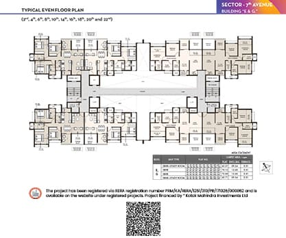 Kolte-Patil - i TOWERS-building e & g - even floor plan