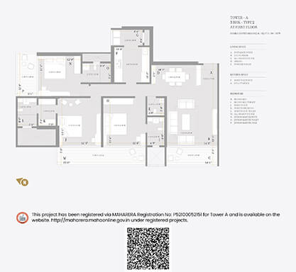Kolte-Patil - 24K Manor-tower a - 3 bhk (type 2 at first floor)