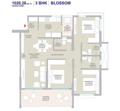 Kolte-Patil - Springshire-3 bhk