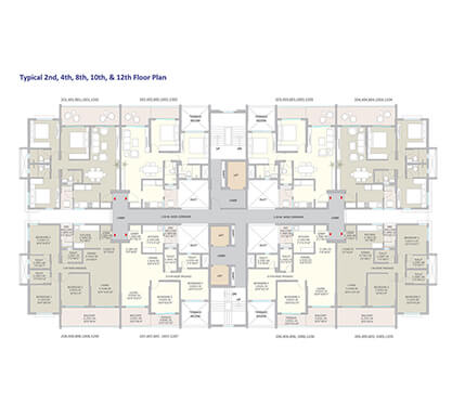 Kolte-Patil - Springshire-tower b4 - 2nd, 4th, 8th ,10th, 12th floor plan