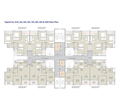 Kolte-Patil - Springshire-tower b5 - 1st, 2nd, 3rd, 4th, 5th, 7th, 8th, 9th, 10th floor plan