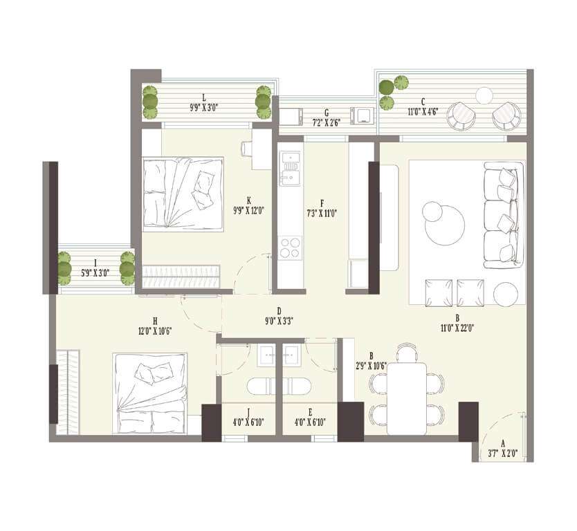 Kolte-Patil - La Vita-2 bhk